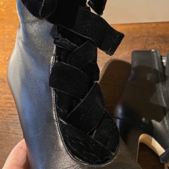 LK Bennett Maxine Heeled Boots with Velvet Tie Ups - Picture 10 of 14